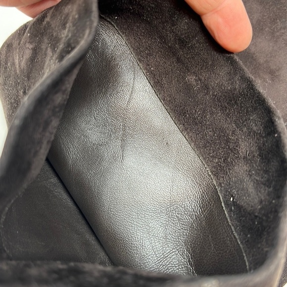 Le Silla 39/US 9 Brown Suede Metal Crystal Embellished Platform Tall Boots - Picture 16 of 16